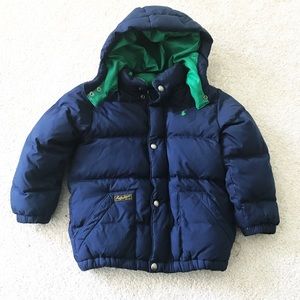 Boys Polo RALPH LAUREN Navy blue down Puffer Coat